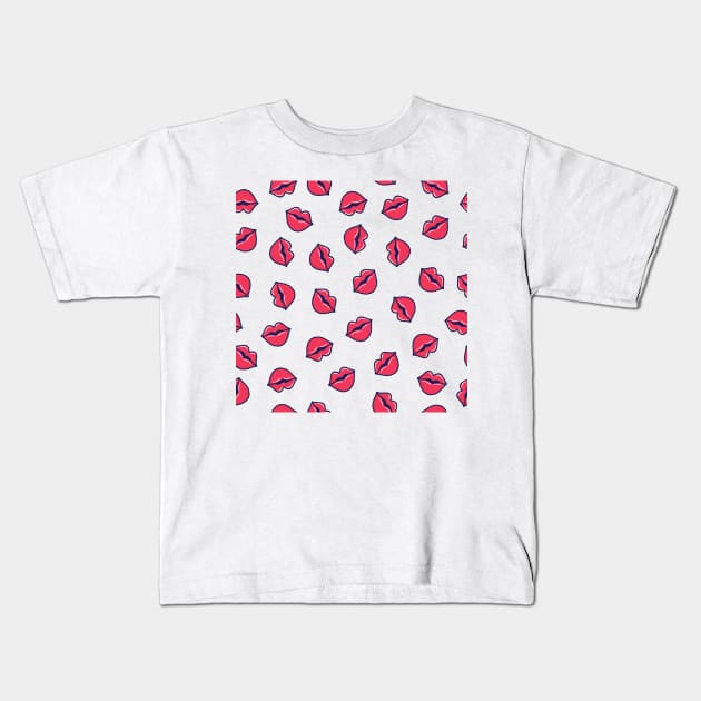 Lips - Doodle Kids T-Shirt by KindlyHarlot